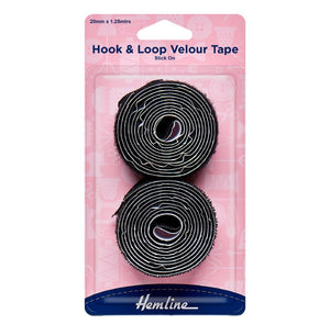 Hemline Hook & Loop Velour Tape20mm x 1.25m