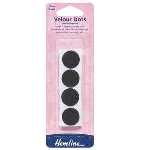 Hemline Velour Dots 20mm 8 Sets