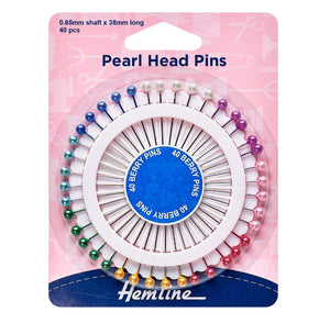 Hemline Plastic Head Pins 0.65mm x 38mm long 40Pcs