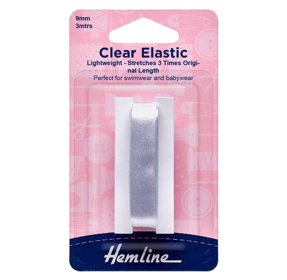 Hemline Clear Elastic 9mm 3M