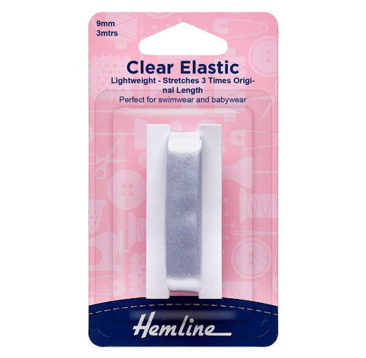 Hemline Clear Elastic 9mm 3M