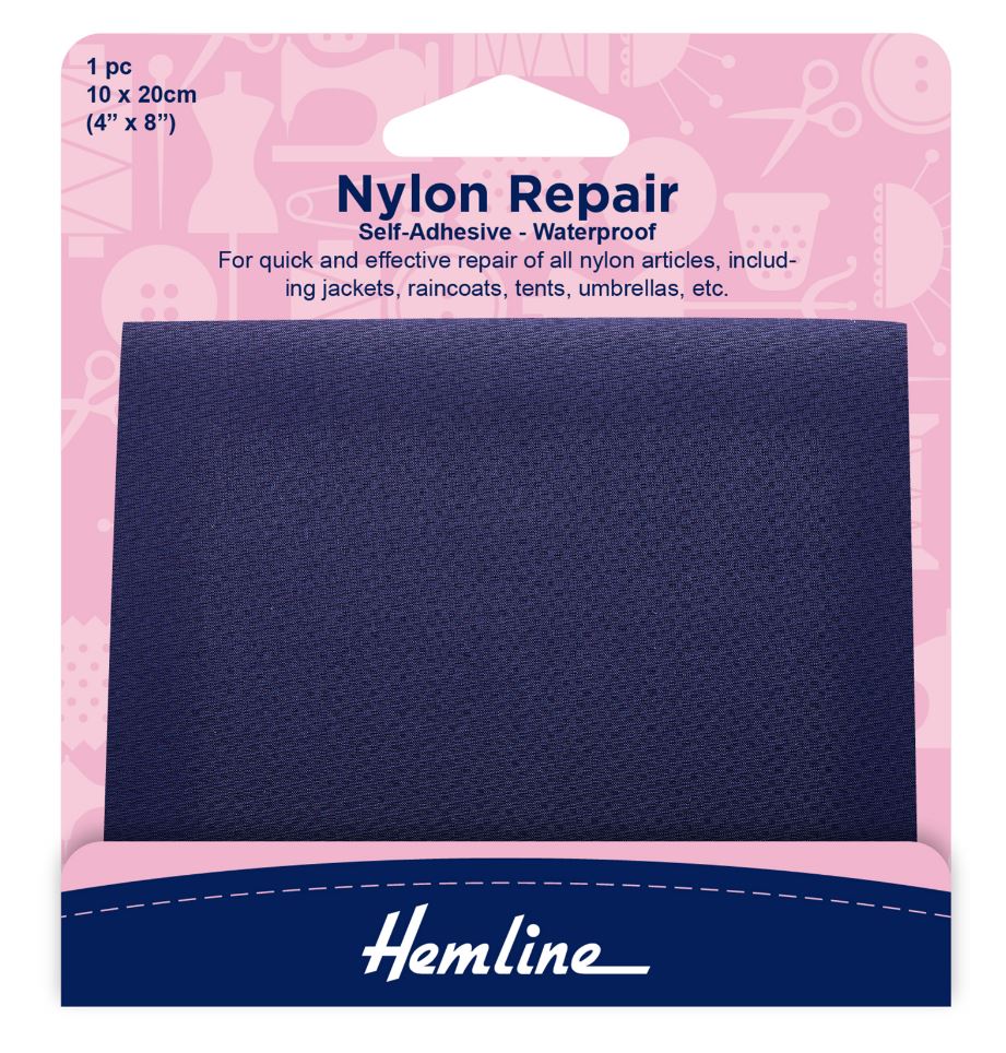 Hemline Self Adhesive Nylon Repair Patch Navy - 10 x 20cm