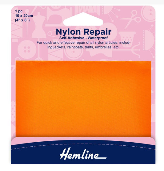 Hemline Self Adhesive Nylon Repair Patch Orange - 10 x 20cm