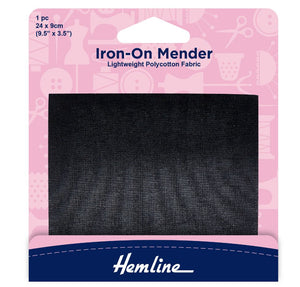 Hemline Iron On Mender 24x9cm Black