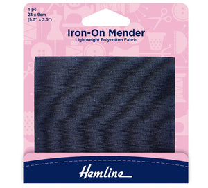 Hemline Iron On Mender 24x9cm Navy