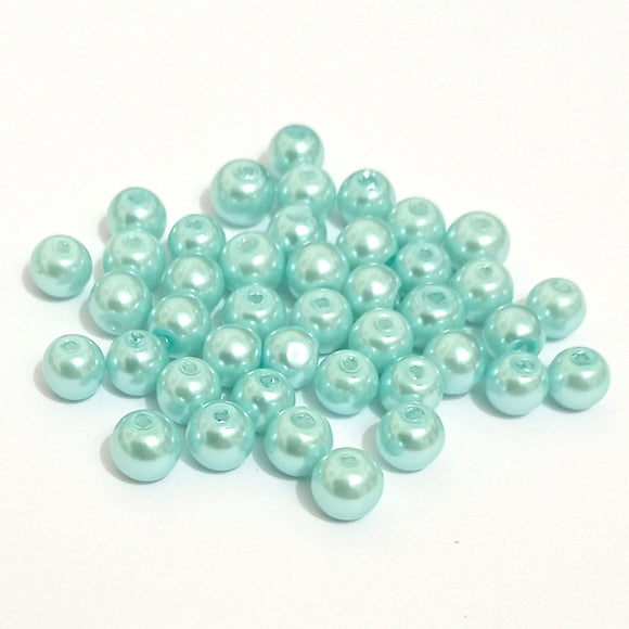 Value Beads - 6mm Glass Pearl - Aquamarine