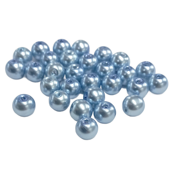 8mm Value Beads - 8mm Glass Pearl - Light Blue