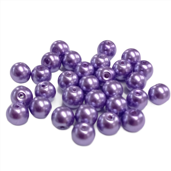 8mm Value Beads - 8mm Glass Pearl - Light Purple