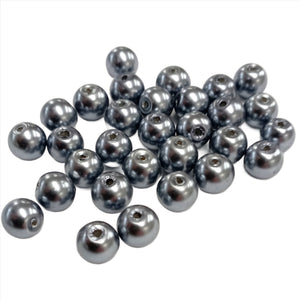 8mm Value Beads - 8mm Glass Pearl - Silver