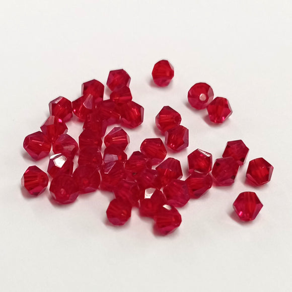 Value Beads - 4mm Glass Bicone - Red