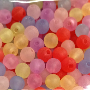 Frosted Acrylic 6mm Beads- Mixed Colours