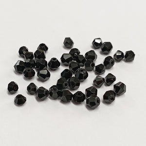 Value Beads - 4mm Glass Bicone - Black