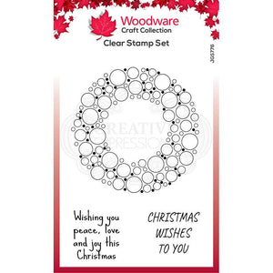 Woodware Clear Singles Bubble Holiday Wreath 4 in x 6 in Stamp