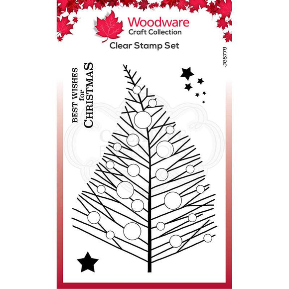 Woodware Clear Singles Bubble Twiggy Tree 4 in x 6 in Stamp