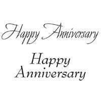 Woodware Just Words Happy Anniversary 1.5 in x 3 in Stamp