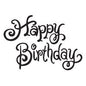 Woodware Just Words Happy Birthday 1.5 in x 3 in Stamp