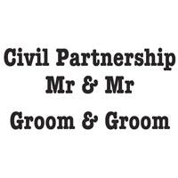 Woodware Just Words Civil Partnership Mr And Mr 1.5 in x 3 in Stamp