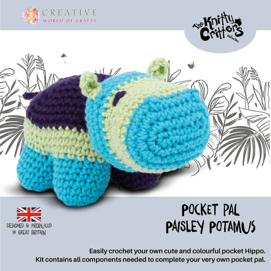 Knitty Critters Pocket Pals Paisley Potamus Crochet Kit