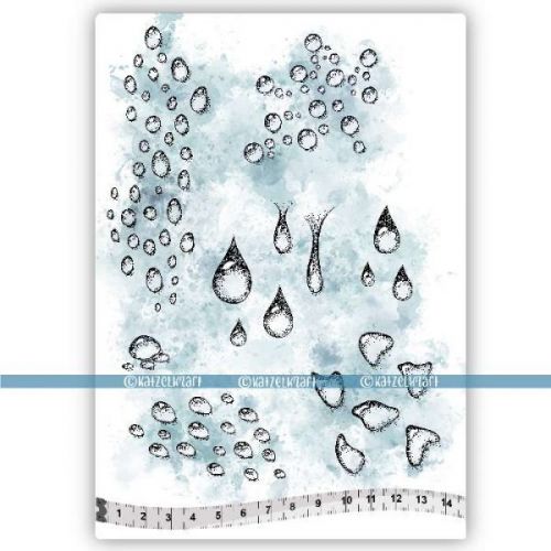 Katzelkraft Water Drops A5 Unmounted Rubber Stamp Set