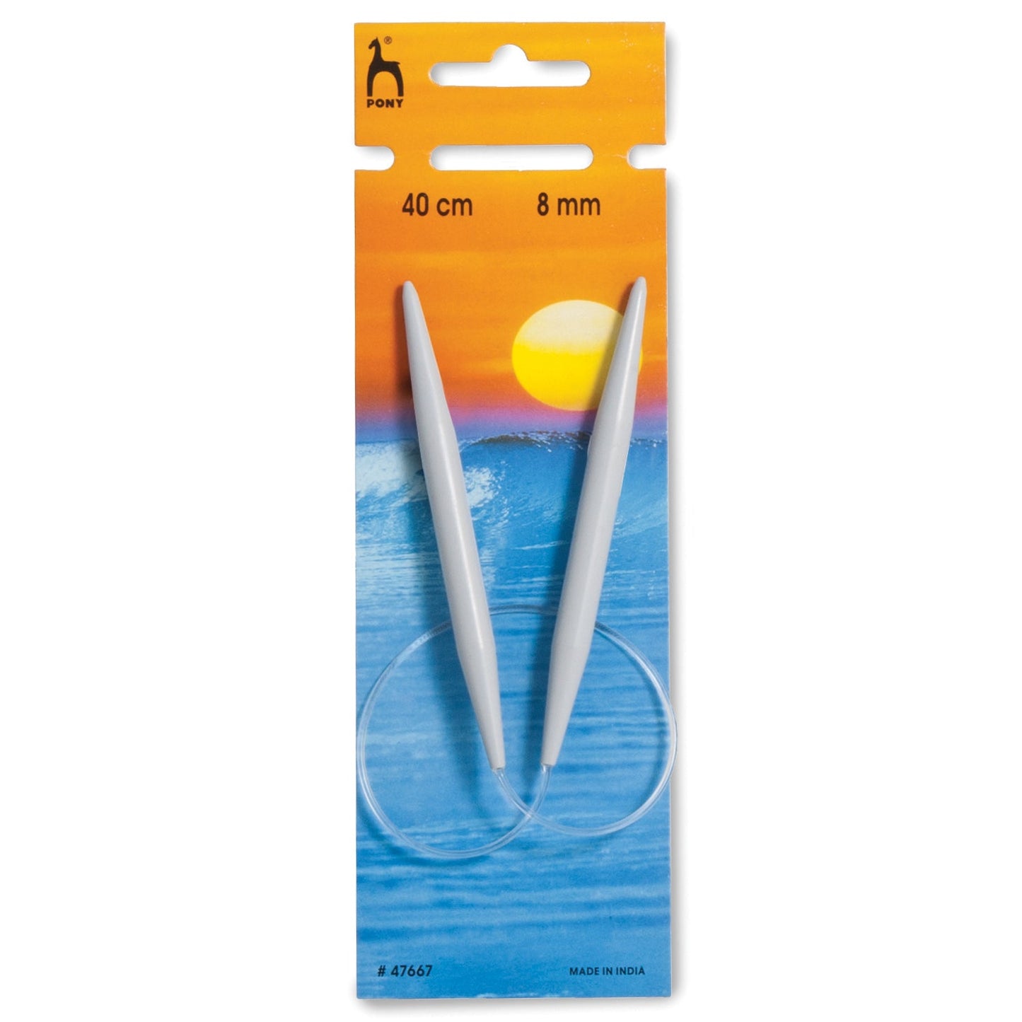 Pony Circular Knitting Pins 40cm 8mm