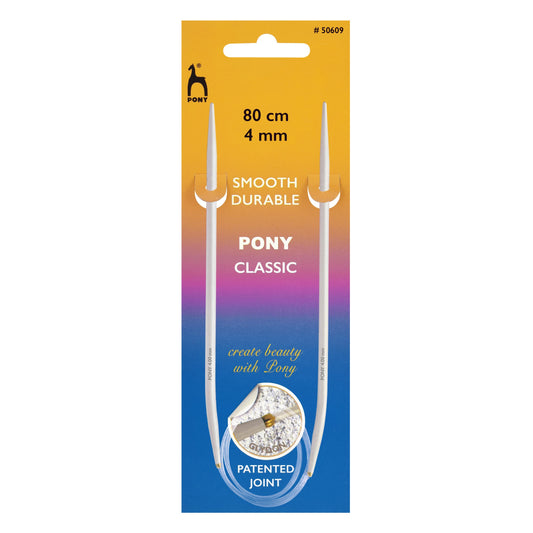 Pony Circular Knitting Pins 80cm 4mm