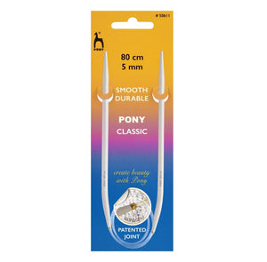 Pony Circular Knitting Pins 80cm 5mm