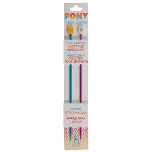 Pony Childrens Knitting Needles 18cm 3.25mm