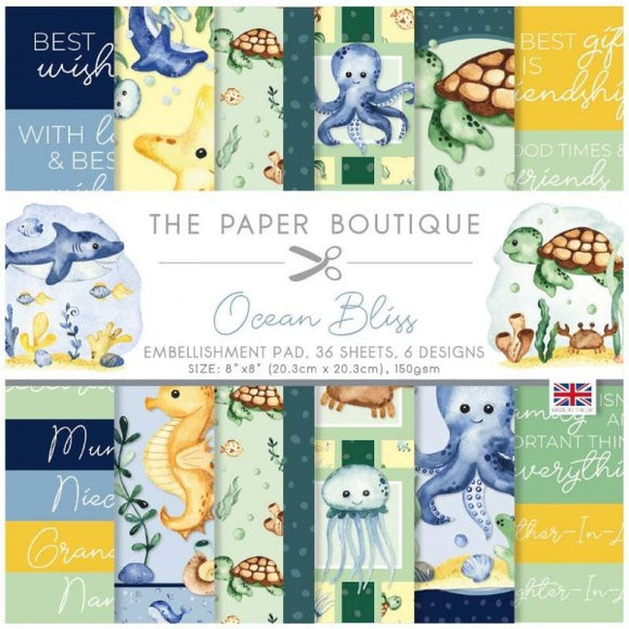 Paper Boutique Ocean Bliss 8 in x 8 in Embellishments Pad