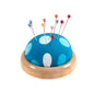 Pincushion with Wooden Base: