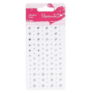 Papermania Adhesive Stones Silver 104pcs