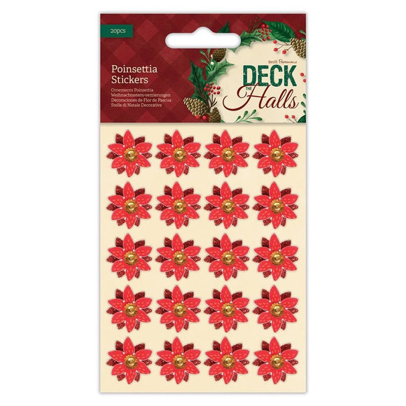 Papermania Deck The Halls Poinsettia Stickers (20pcs)