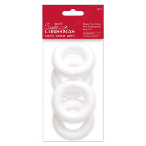 Papermania Mini Polystyrene Wreaths (80mm 4 Pieces)