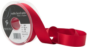 Ribbon Double Faced Satin 1m x 25mm Dark Red