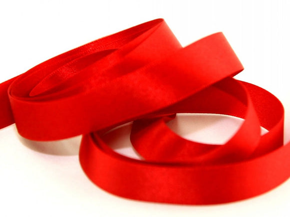 Ribbon Double Faced Satin 1m x 25mm Red