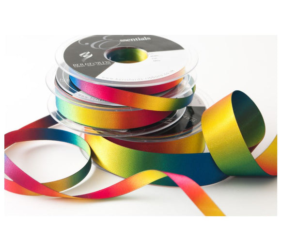 Berisfords Ribbon Rainbow Ombré 20m x 25mm Multi