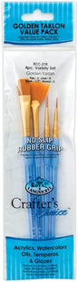 Crafter's Choice Golden Taklon Variety Brush Set 4 pc