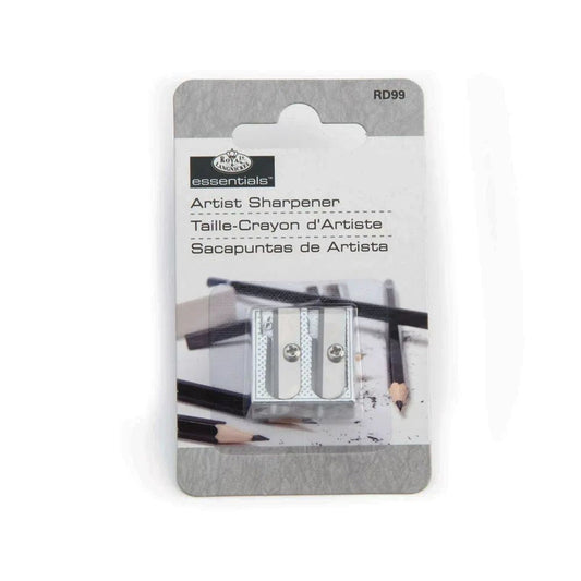 Essentials 2-Hole Silver Metal Sharpener