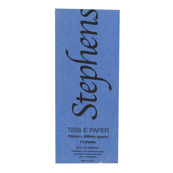 Stephens Tissue Paper Dark Blue 750x500mm (10 Sheets)