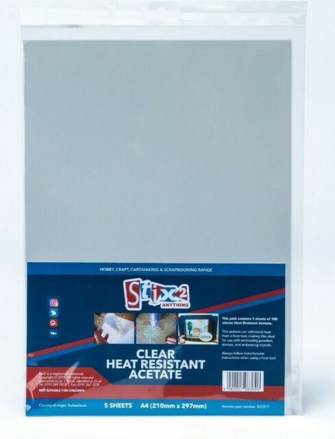 Clear Heat Resistant Acetate Sheets A4 PK of 5