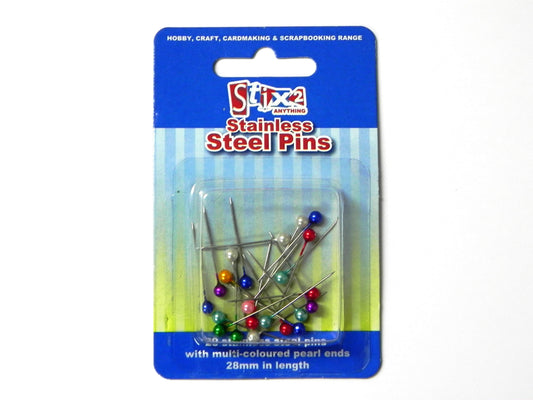 Stainless Steel Pearl Pins - 28mm
