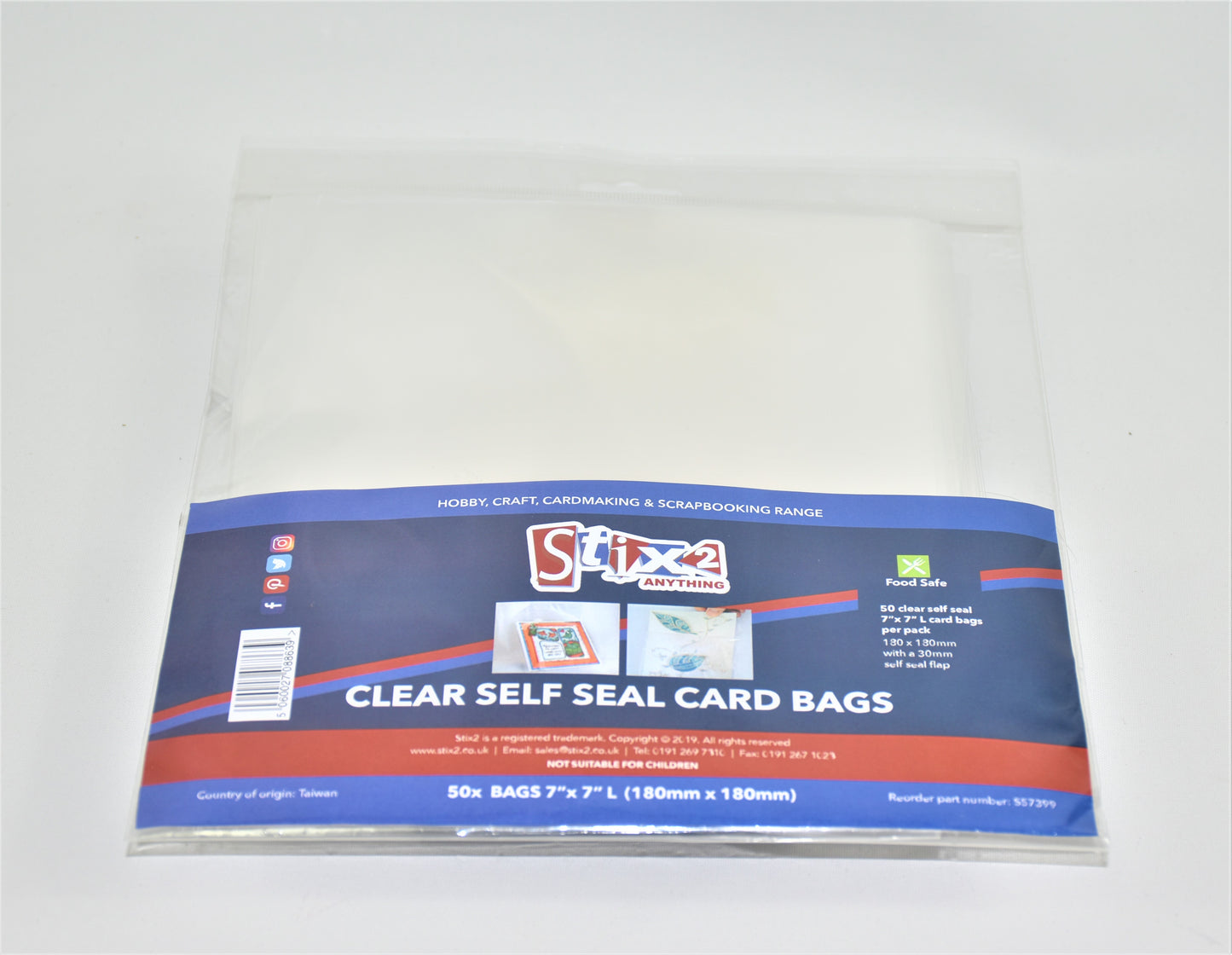 Self Seal 30 Micron Card 7 x 7 Oversized Bags (50 Pack)