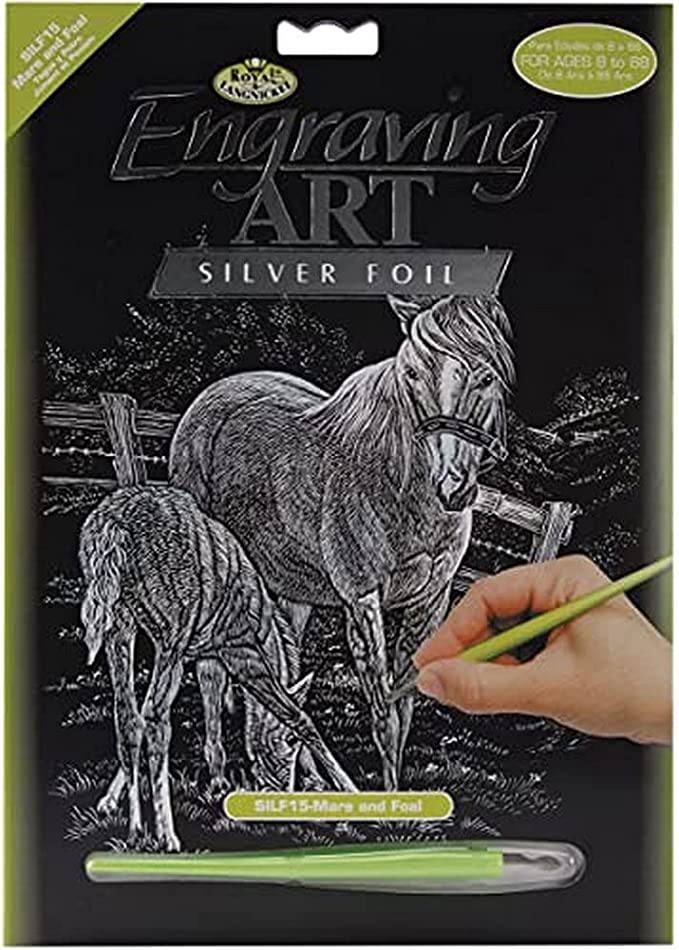 Silver Foil Engraving Art Kit Mare & Foul