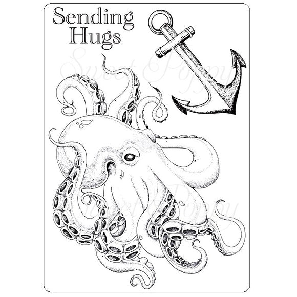 Sweet Poppy A5 Clear Stamp - Octopus