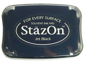 Tsukineko StazOn Large Solvent Ink Stamp Pad Jet Black