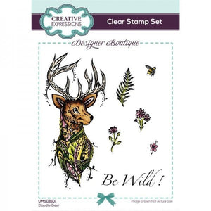 Designer Boutique Clear Stamp Set Doodle Deer 6 in x 4 in