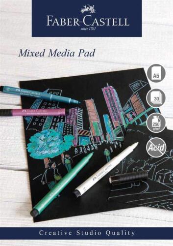 Faber-Castell Creative Studio A5 Mixed Media Pad Black 250gsm 30 sheets