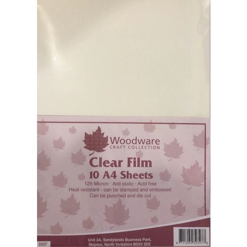 Woodware Clear Acetate Film 125 micron A4 x 10 Sheets