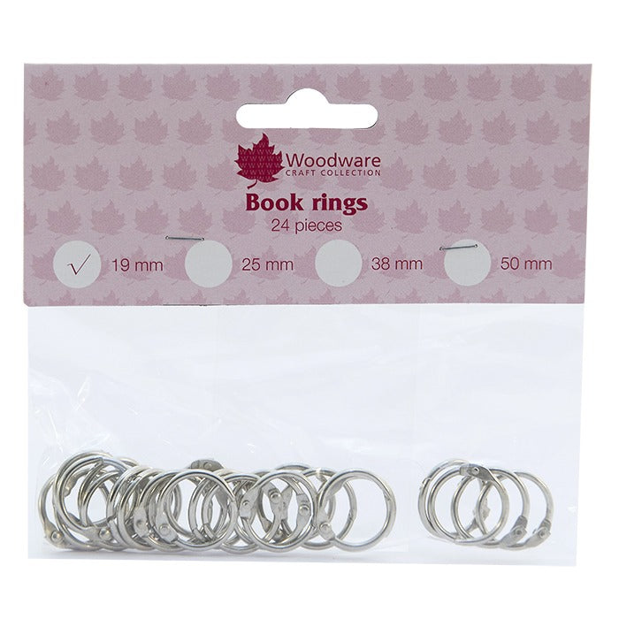 Woodware 19mm Book Rings Pk 24