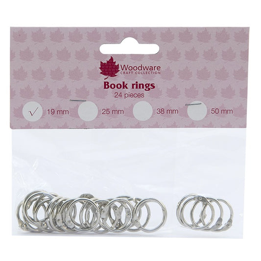 Woodware 19mm Book Rings Pk 24