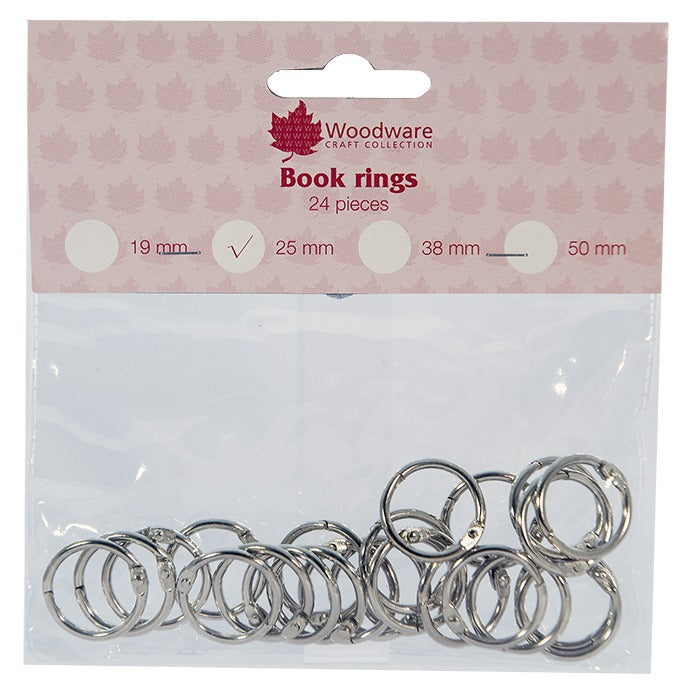 Woodware 25mm Book Rings Pk 24